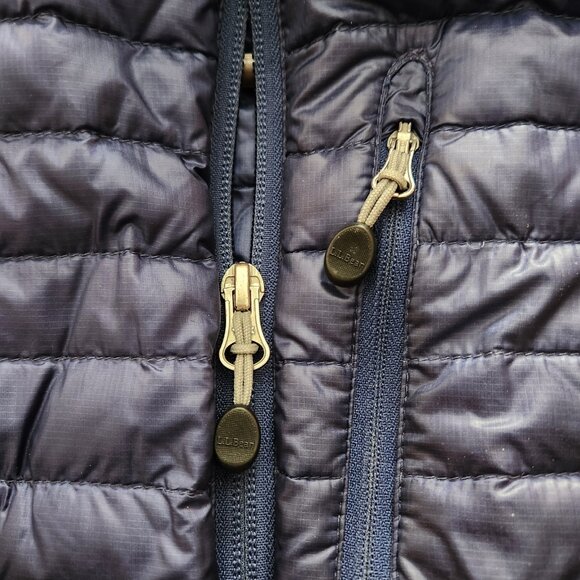 LL Bean Ultralight 850 Down Sweater Quilted Puffer Jacket Blue Womens Small Coat - Picture 6 of 8